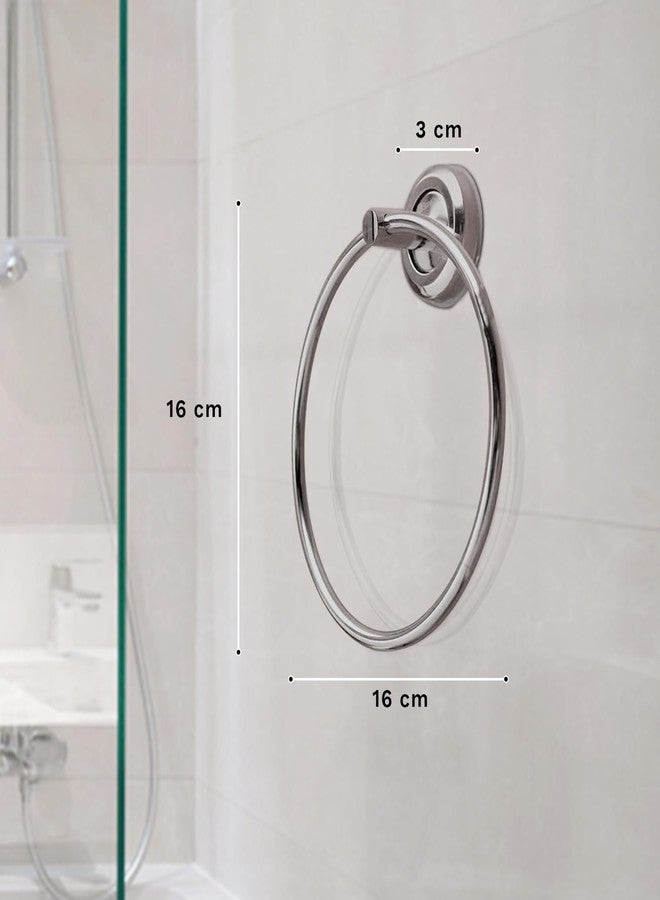 BonKaso FL-02 Stainless Steel Towel Ring for Bathroom/Wash Basin/Napkin-Towel Hanger (Chrome Finish) - Image 3